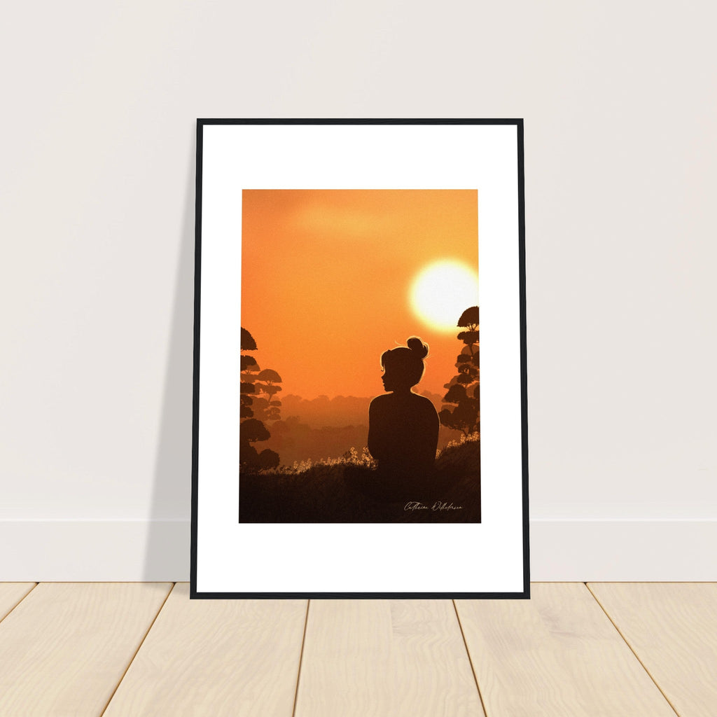 August sunset - Art print med treramme - PlanetC