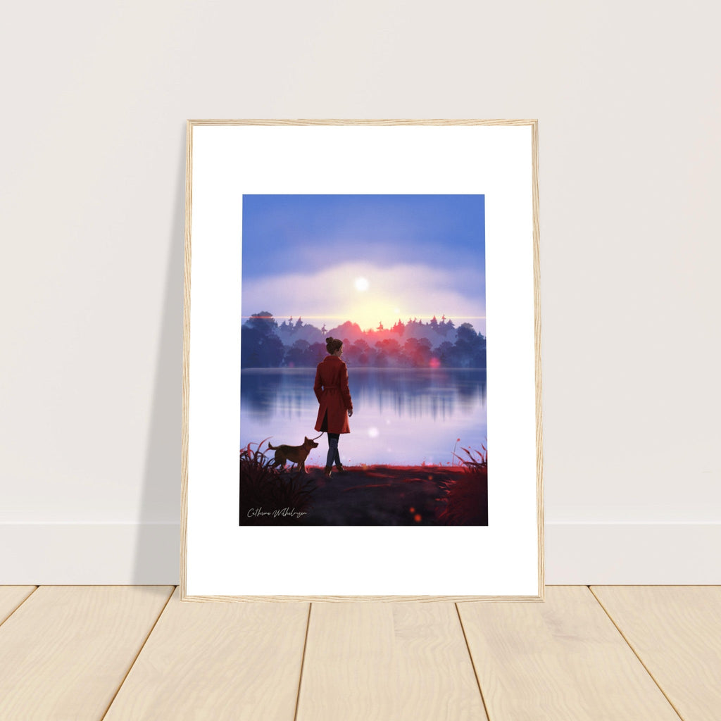 Evening Walk - Art print med treramme - PlanetC