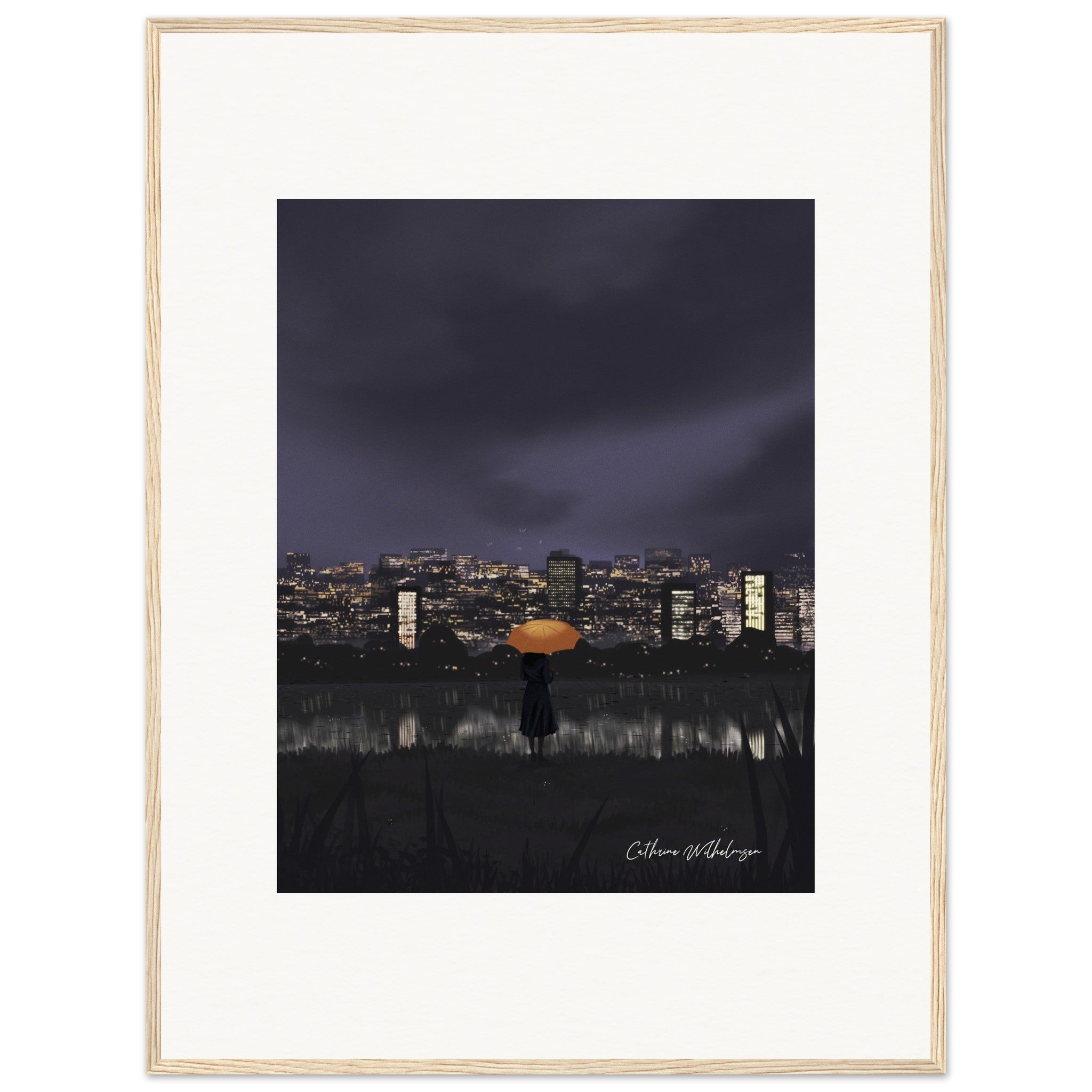 Gazing at City Lights – Framed Art Print - PlanetC