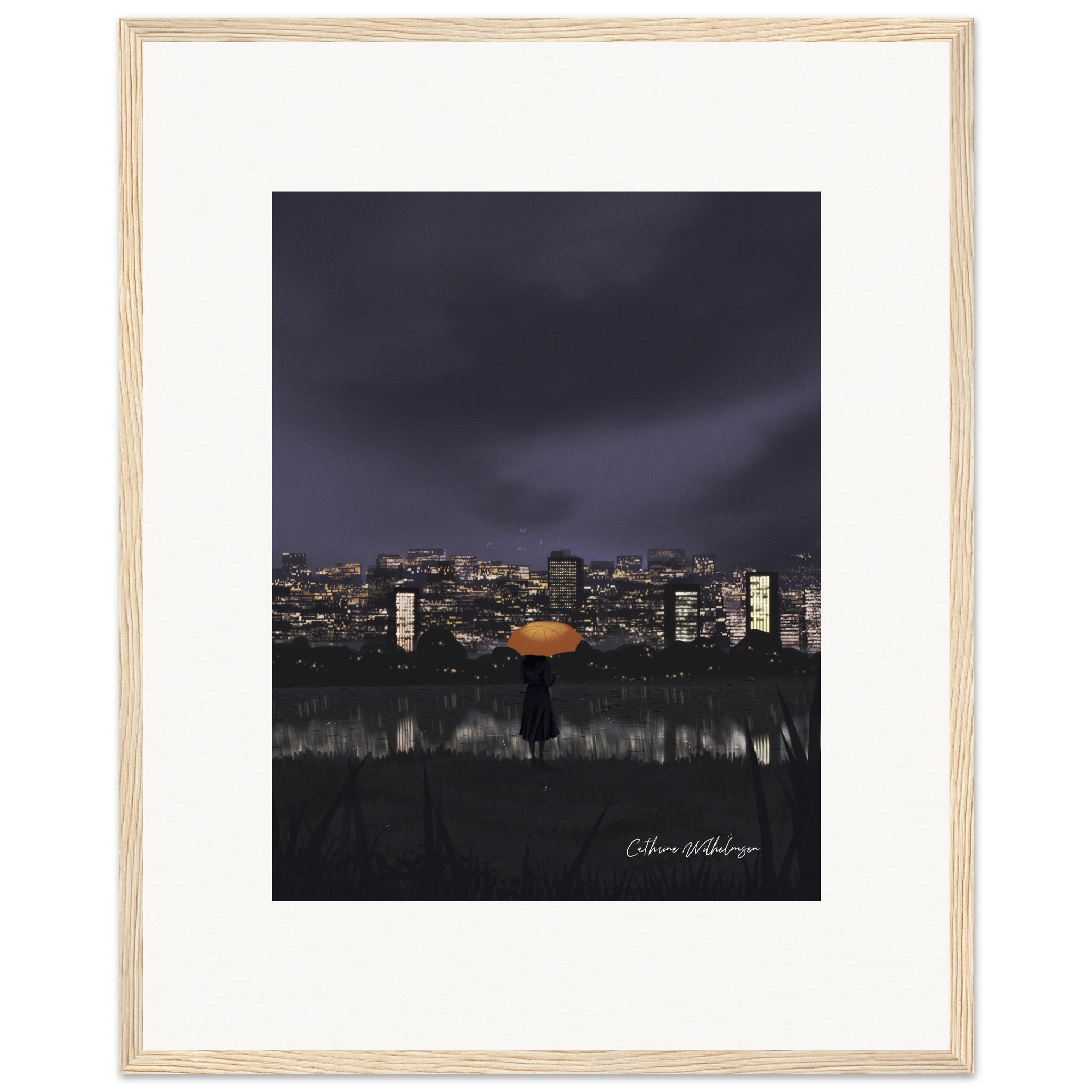 Gazing at City Lights – Framed Art Print - PlanetC