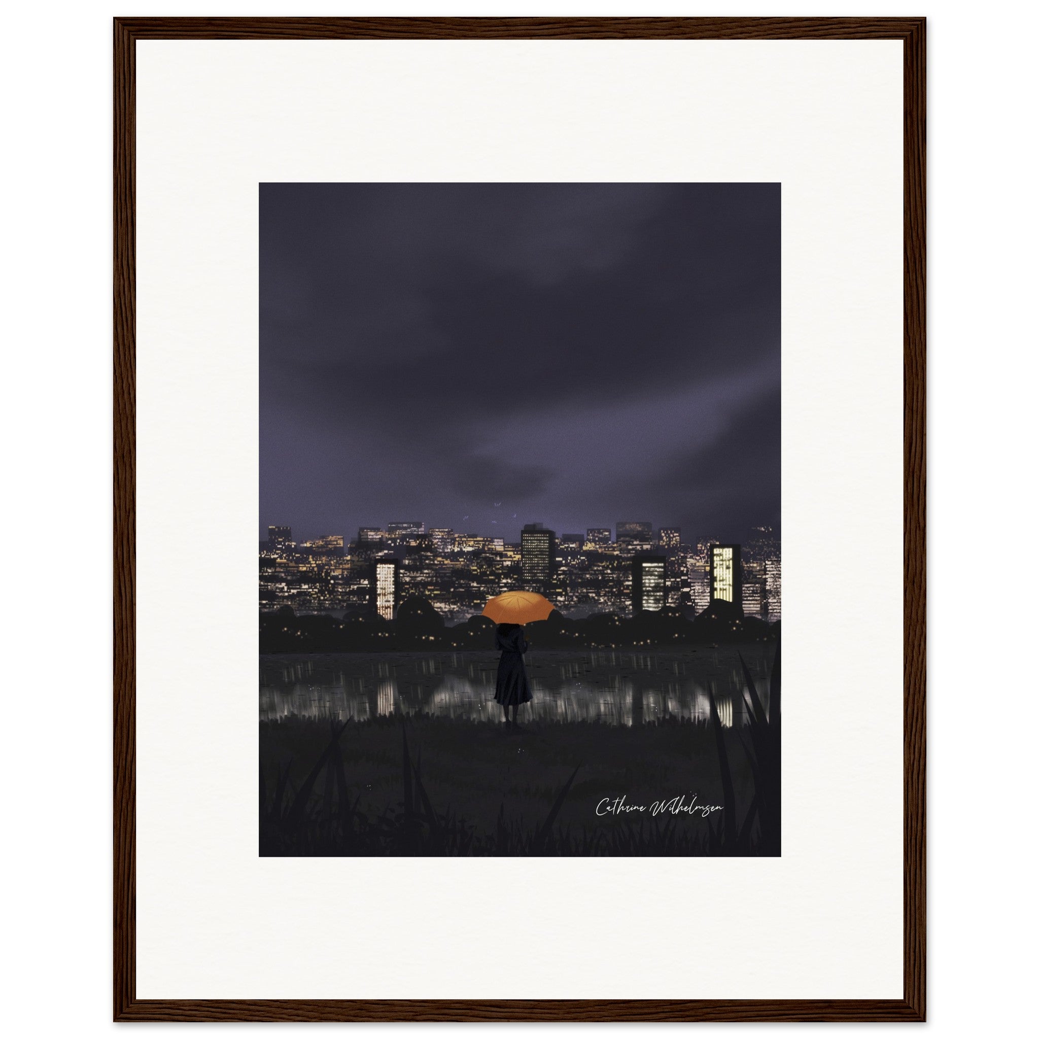 Gazing at City Lights – Framed Art Print - PlanetC
