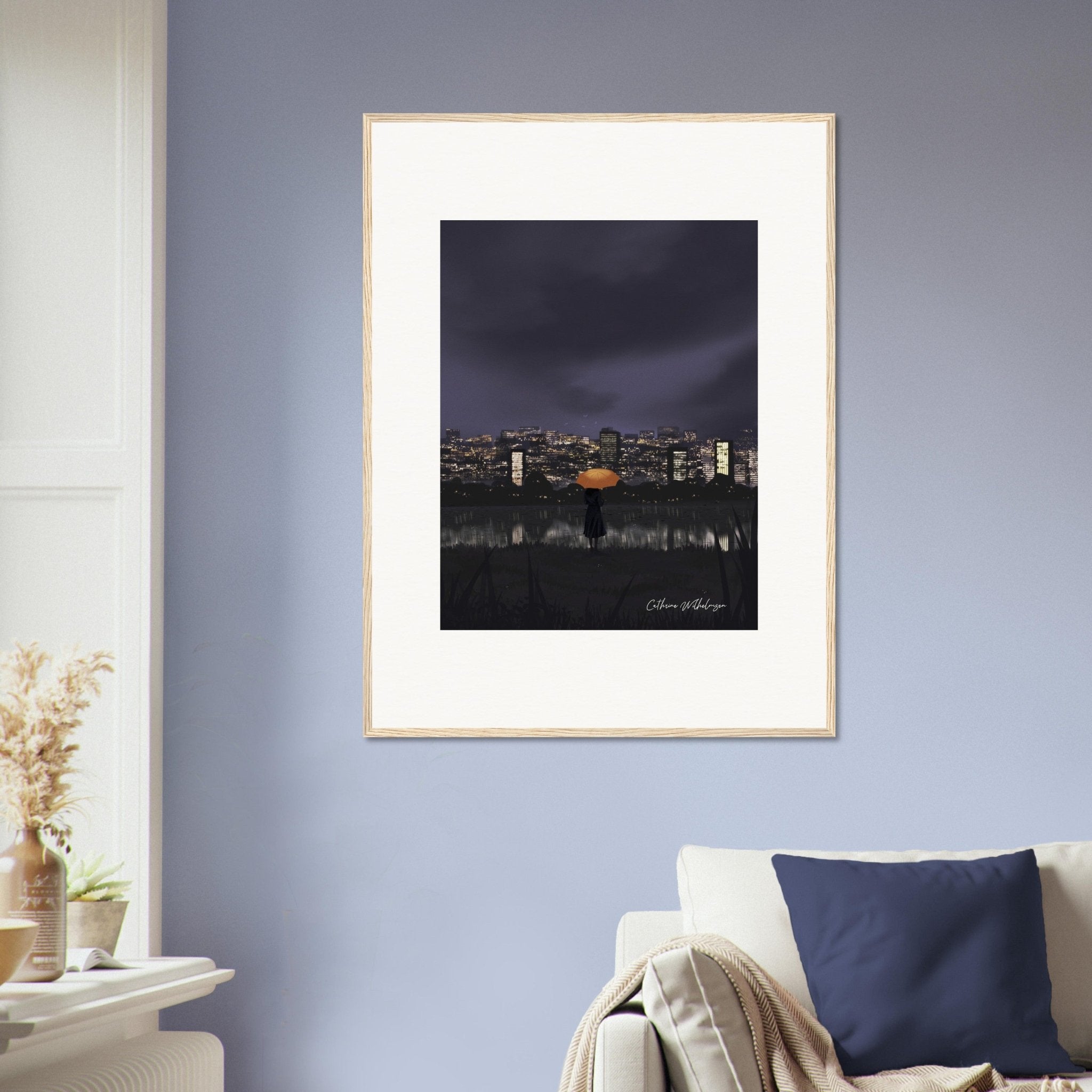 Gazing at City Lights – Framed Art Print - PlanetC
