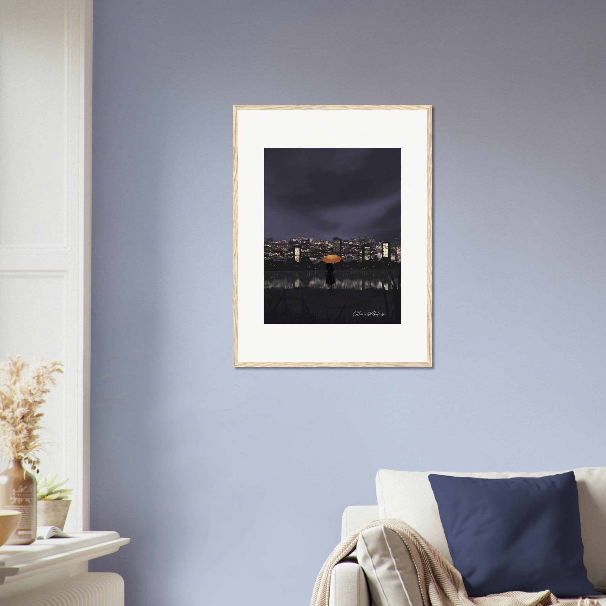 Gazing at City Lights – Framed Art Print - PlanetC