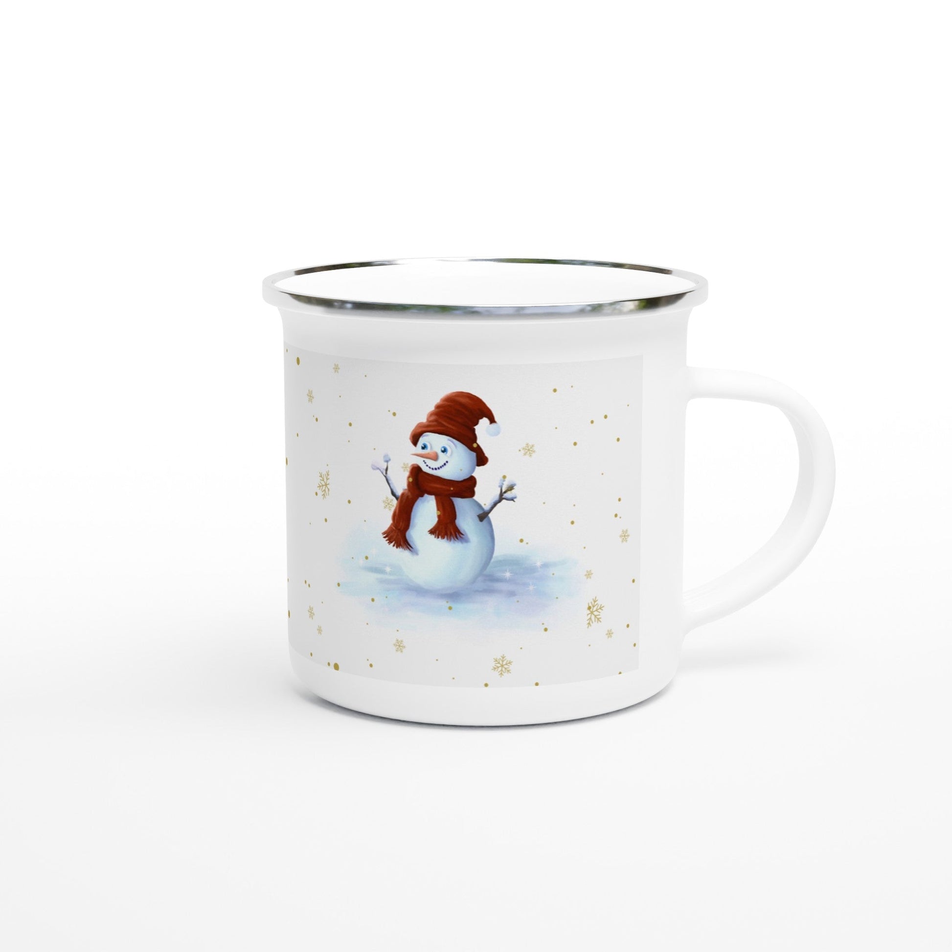 Glad snømann (emalje) - PlanetC