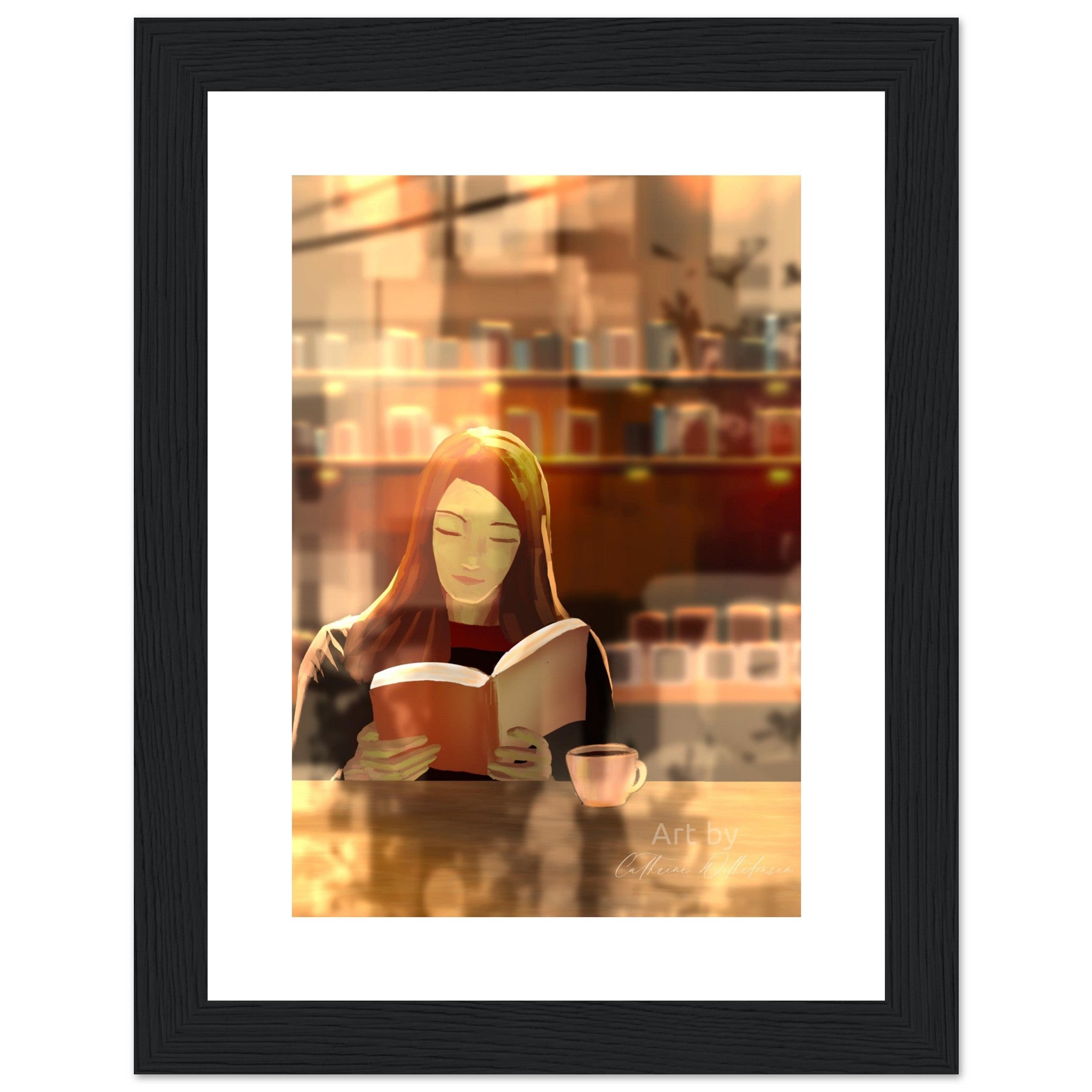 Kafékos - Art print med treramme - PlanetC