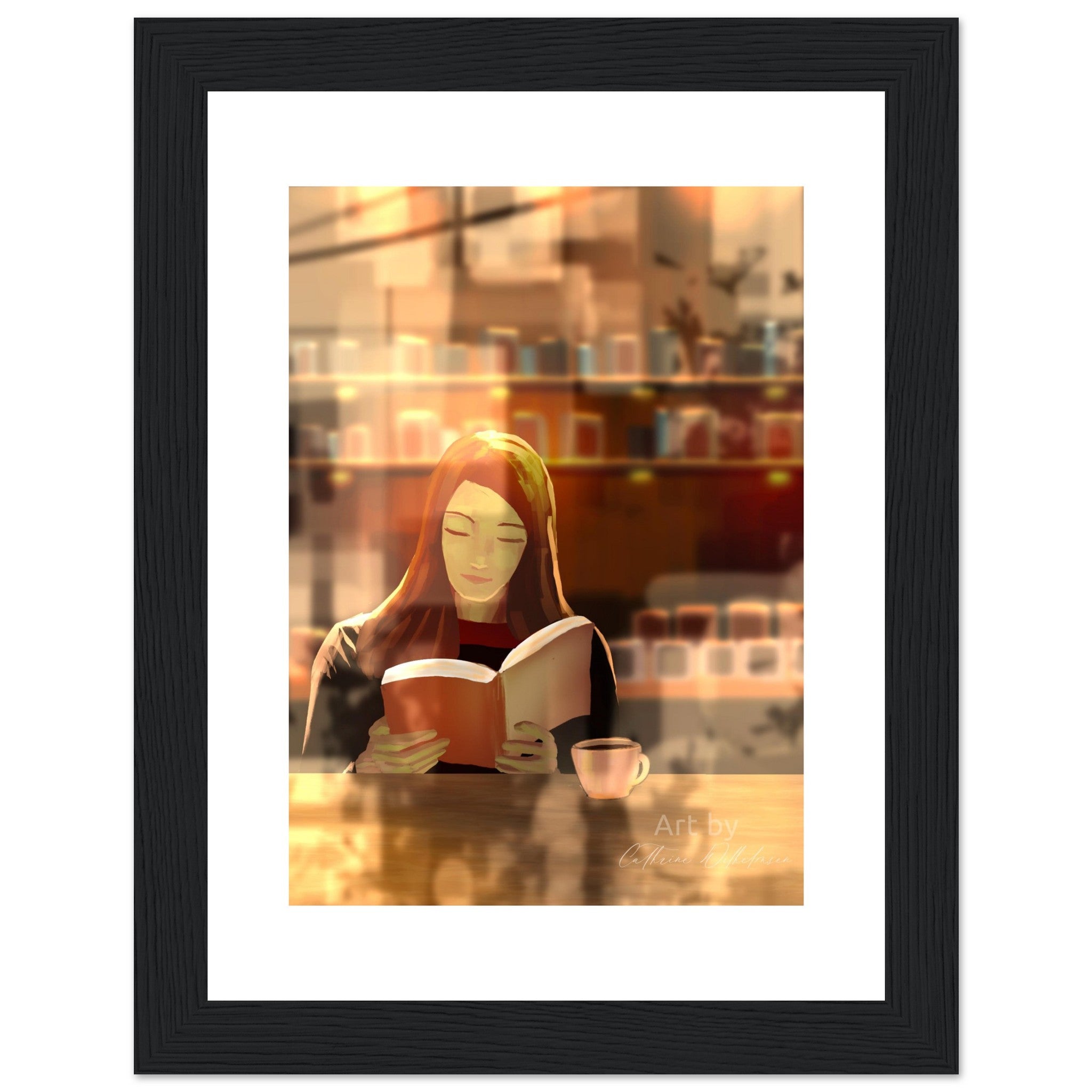 Kafékos - Art print med treramme - PlanetC