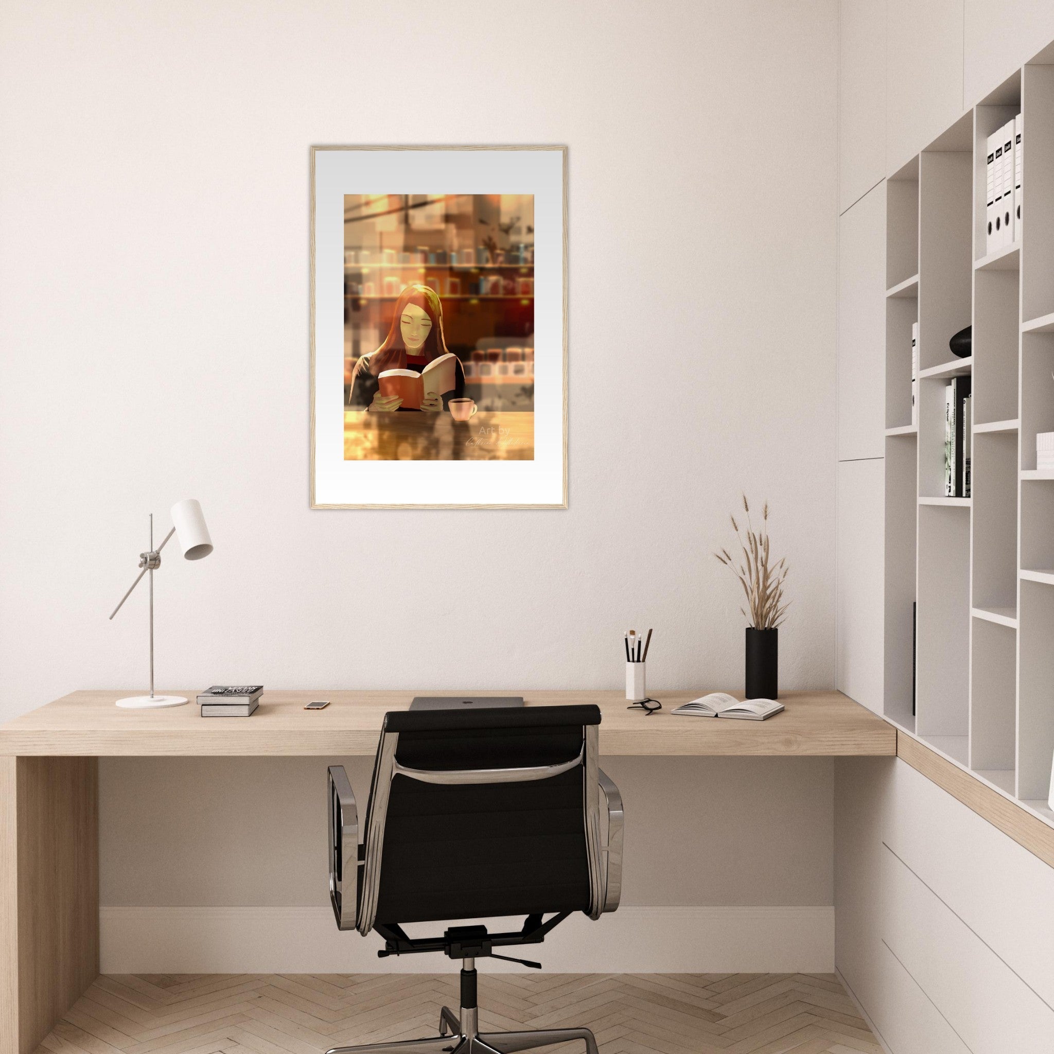 Kafékos - Art print med treramme - PlanetC