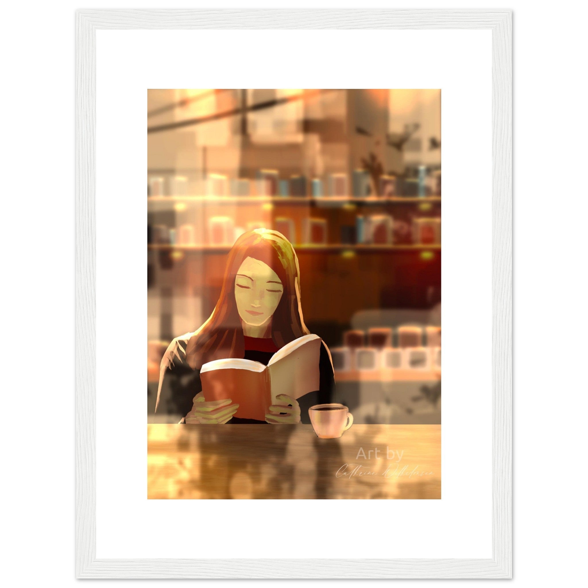 Kafékos - Art print med treramme - PlanetC
