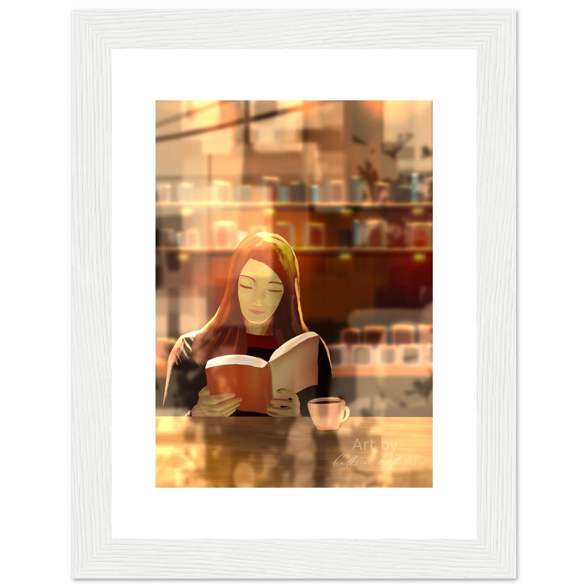 Kafékos - Art print med treramme - PlanetC