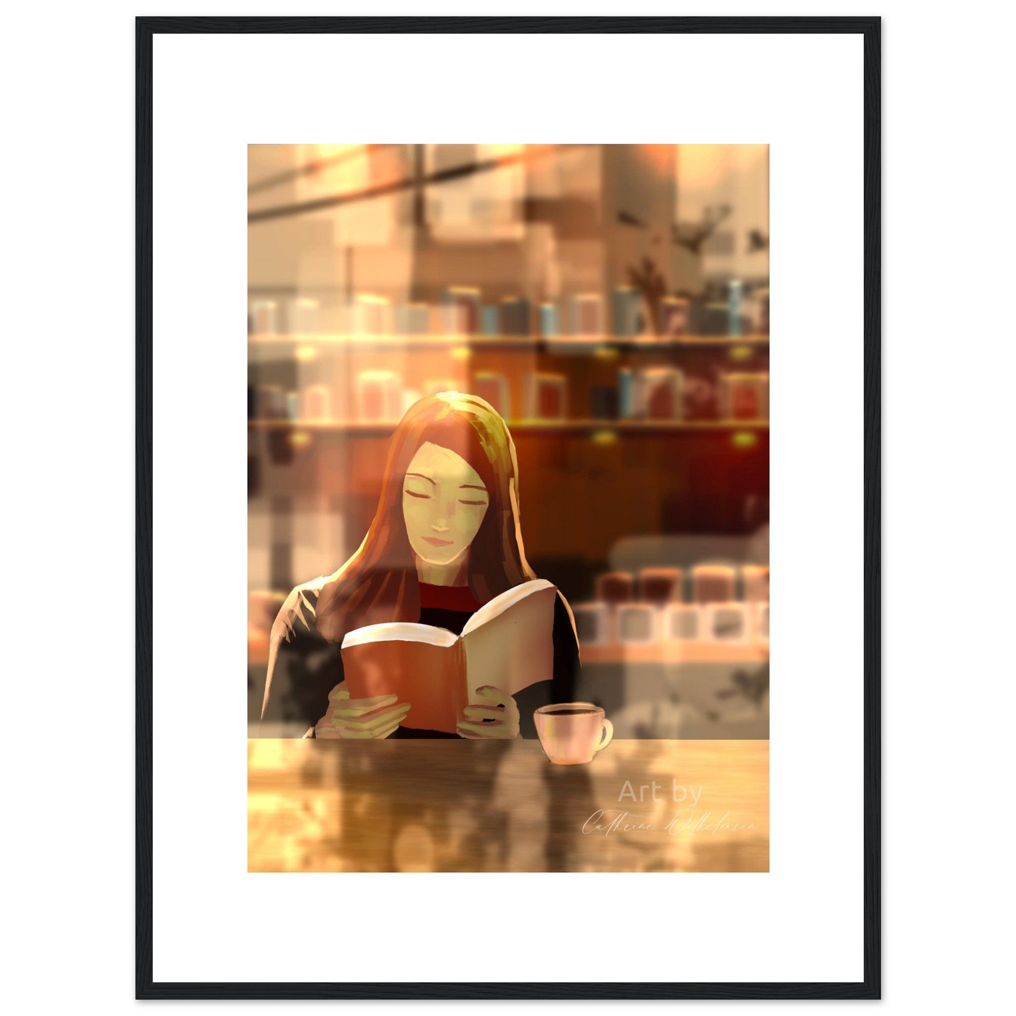 Kafékos - Art print med treramme - PlanetC