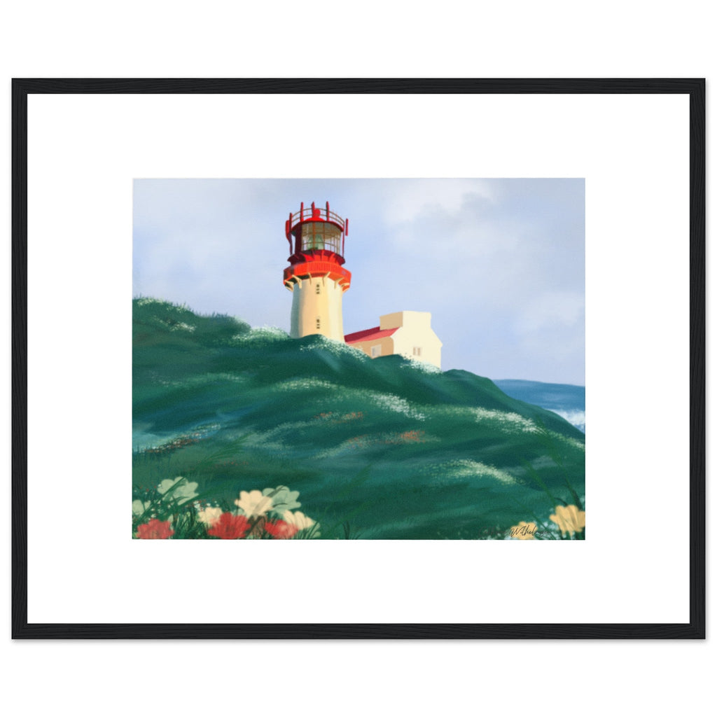 Norwegian Lighthouse - Art print med treramme - PlanetC