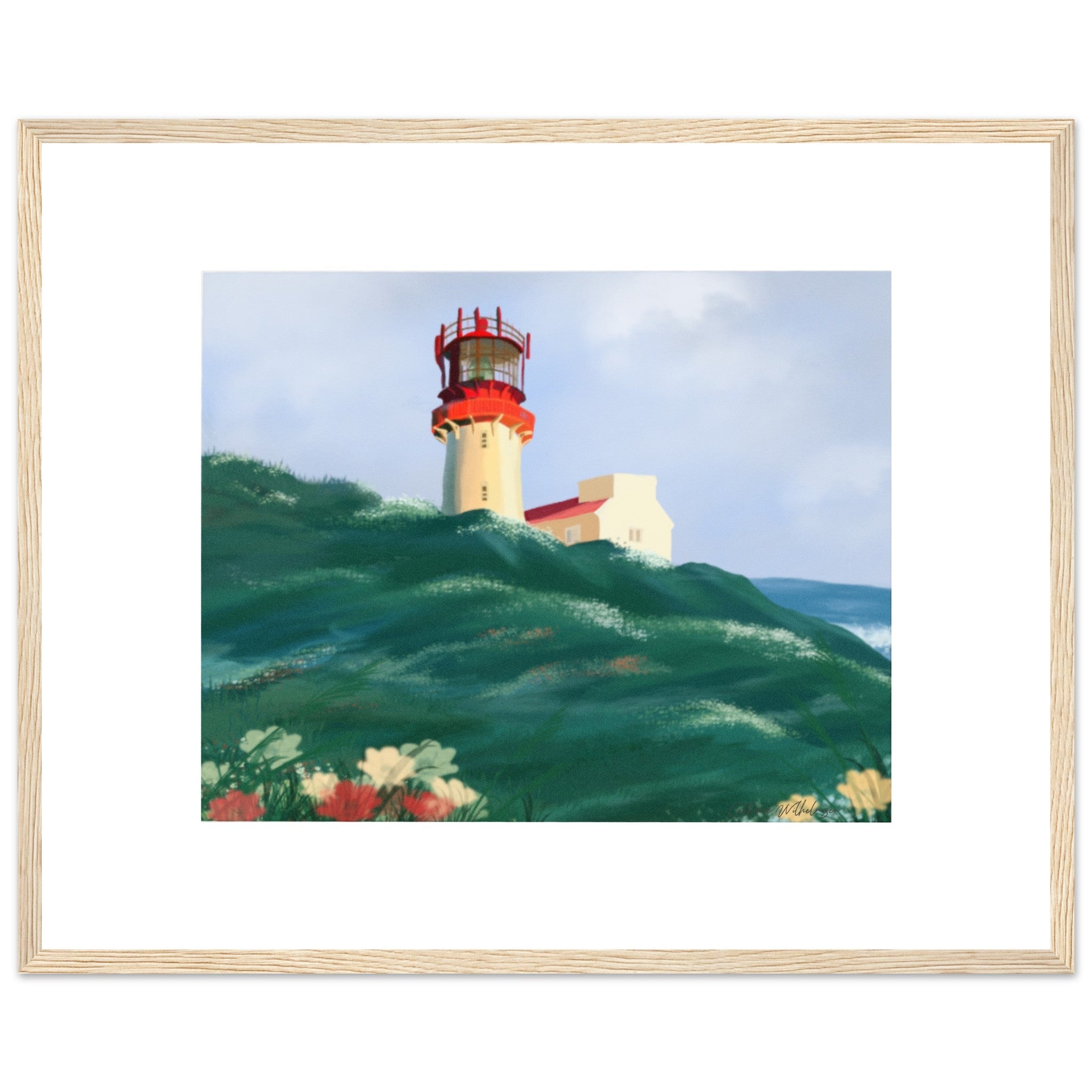 Norwegian Lighthouse - Art print med treramme - PlanetC