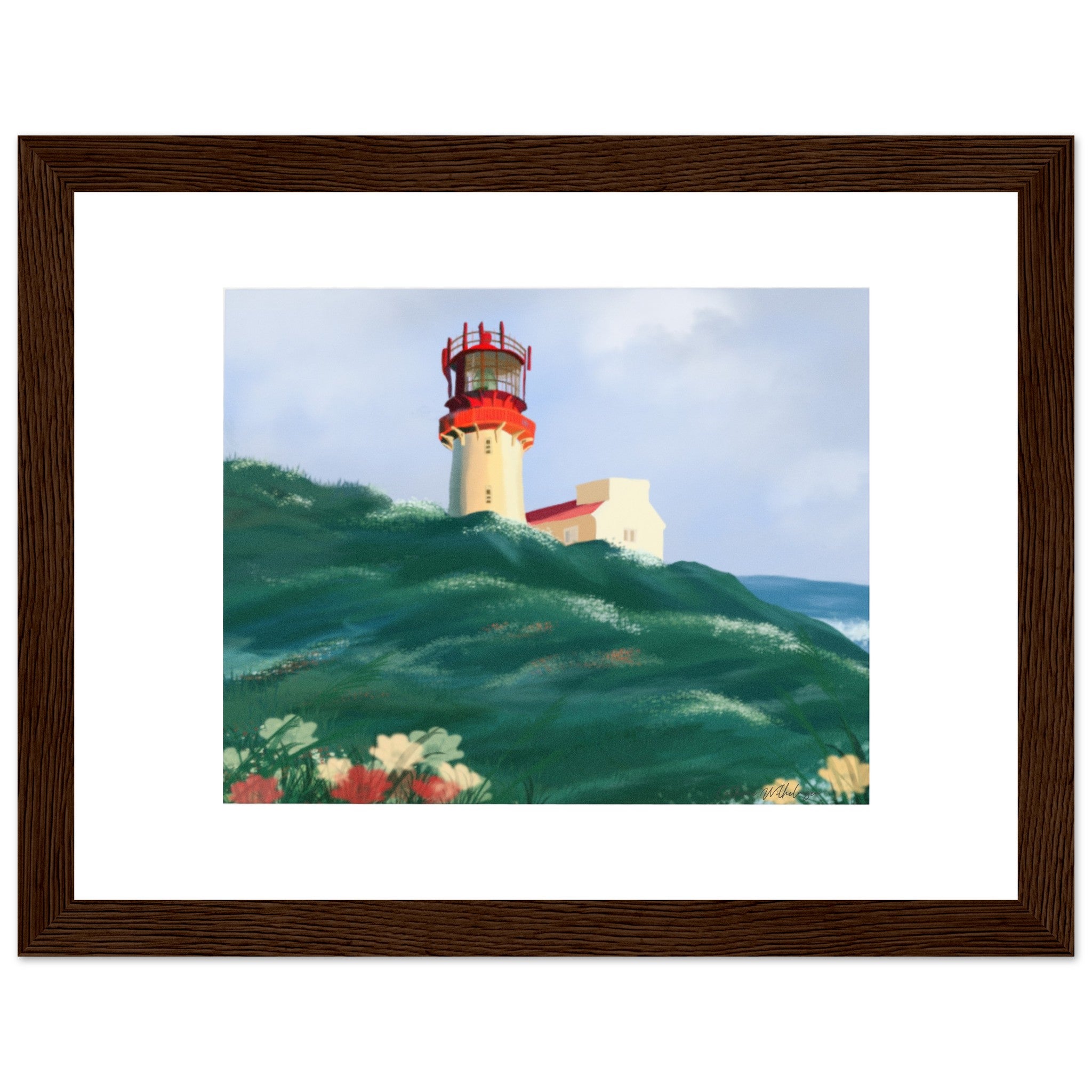 Norwegian Lighthouse - Art print med treramme - PlanetC