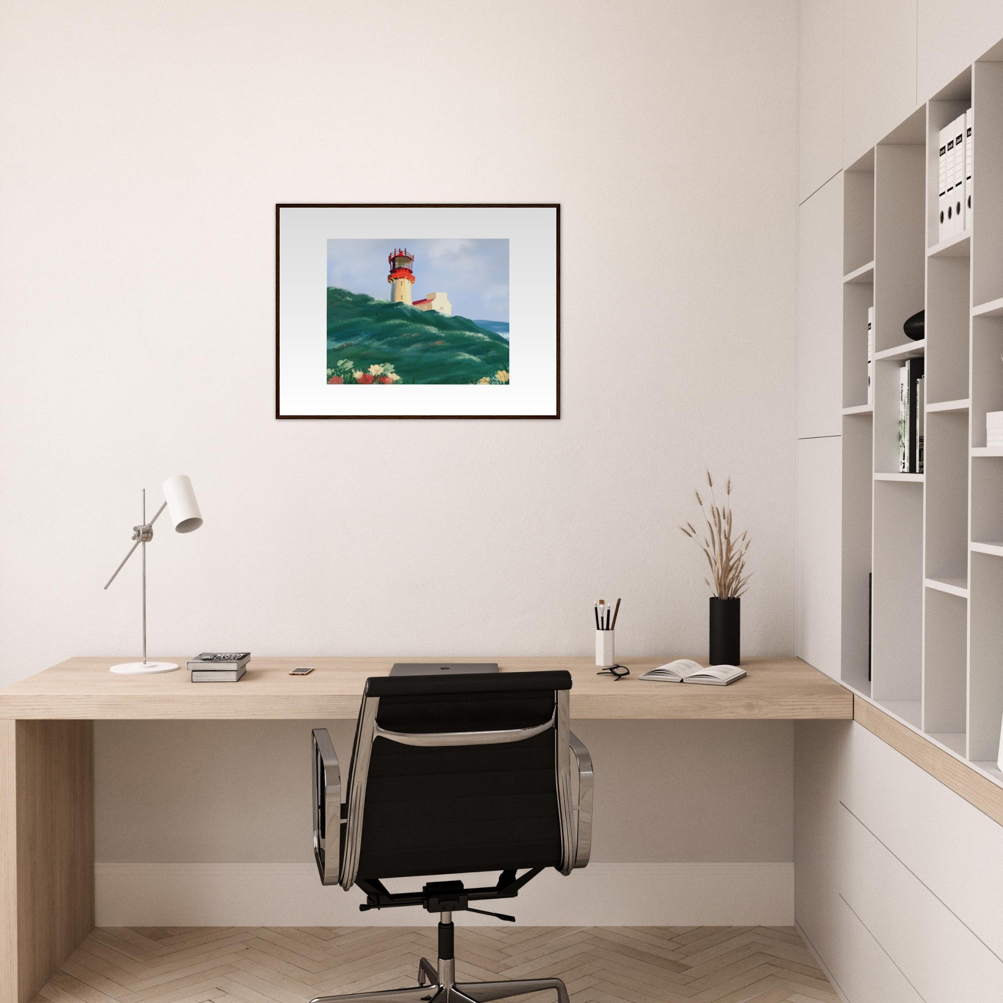 Norwegian Lighthouse - Art print med treramme - PlanetC