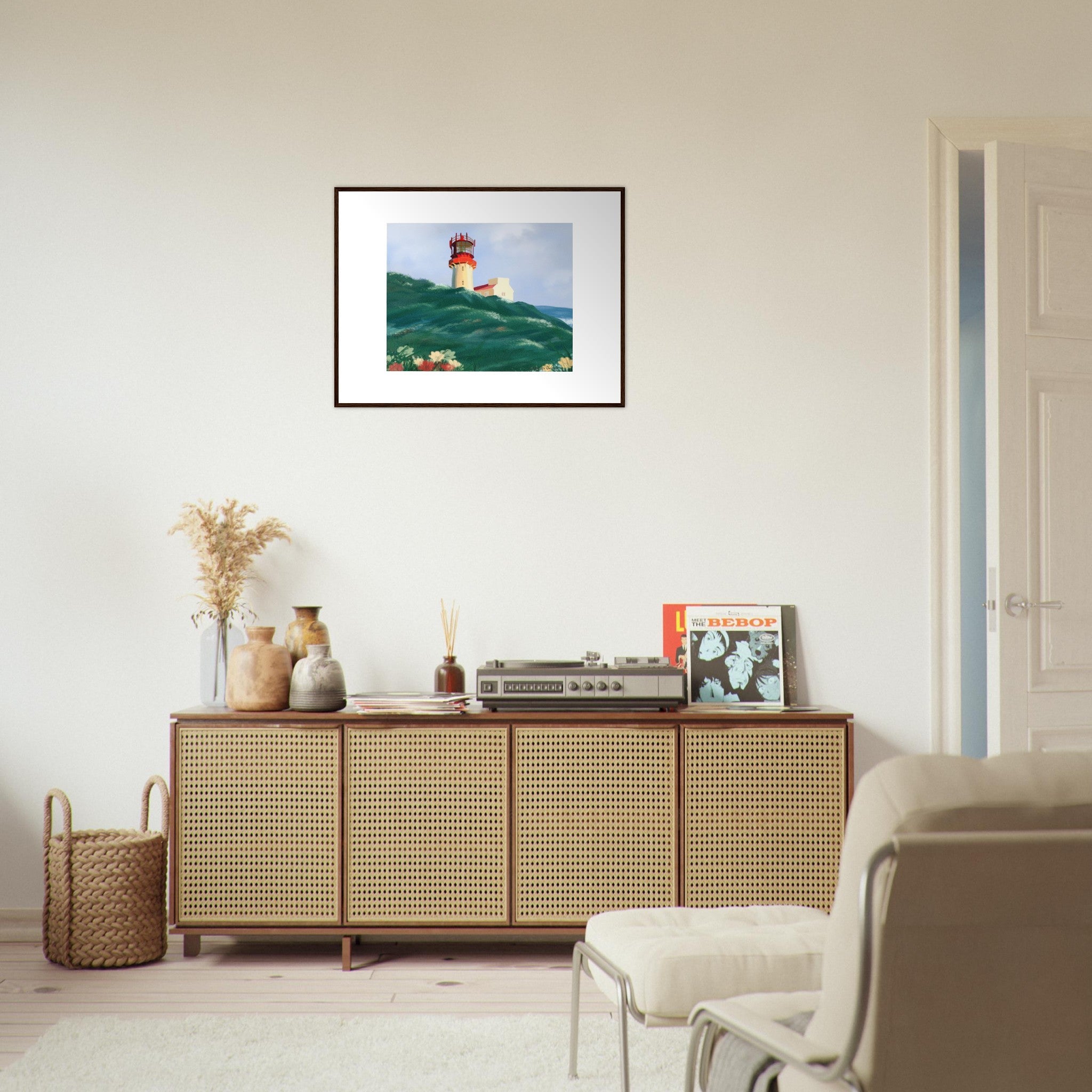 Norwegian Lighthouse - Art print med treramme - PlanetC