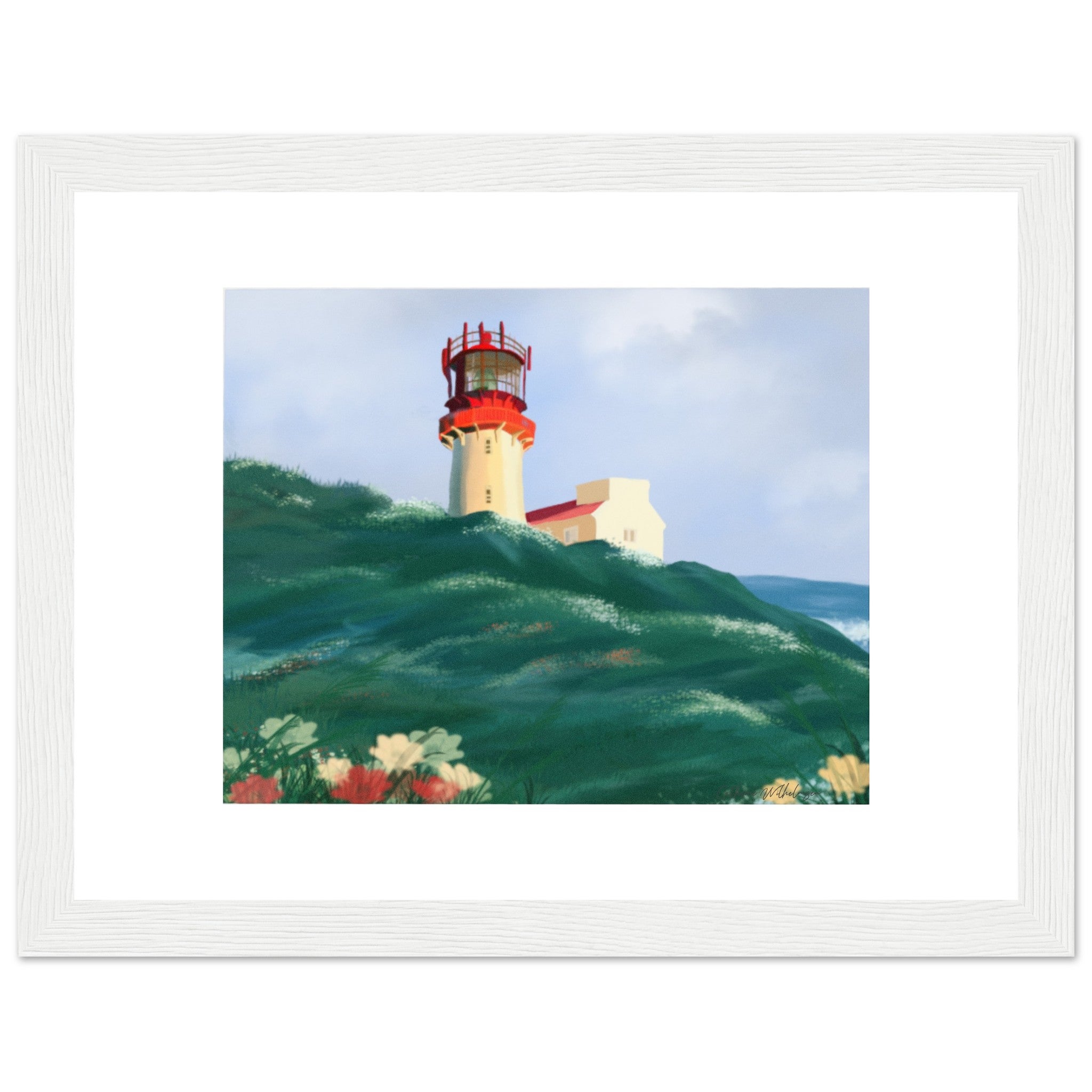 Norwegian Lighthouse - Art print med treramme - PlanetC