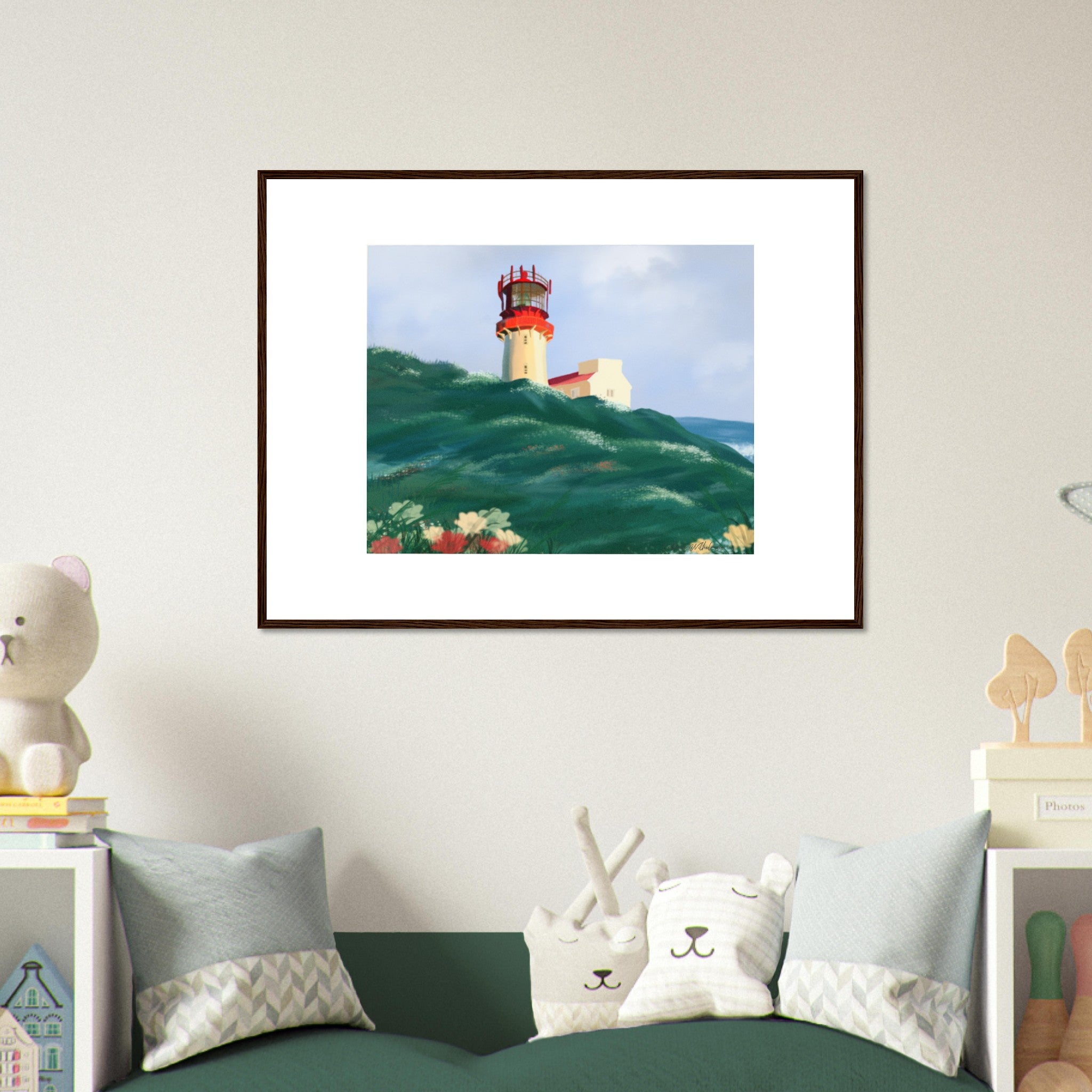 Norwegian Lighthouse - Art print med treramme - PlanetC