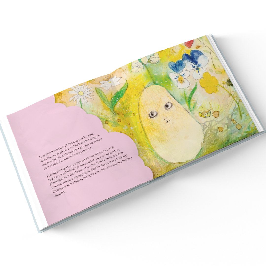 Åpen bok: «Tusen ønsker» av Cathrine L. Wilhelmsen – norsk barnebok med fargerike illustrasjoner og fortelling om håp.